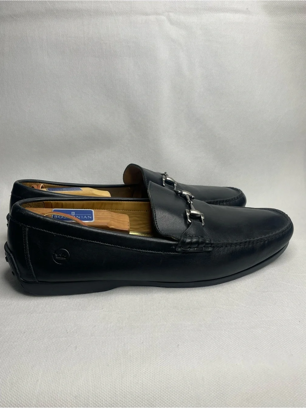 Peter Millar Leather Horsebit Slip On Shoes Mens 12 1/2 W Black Driving Loafers